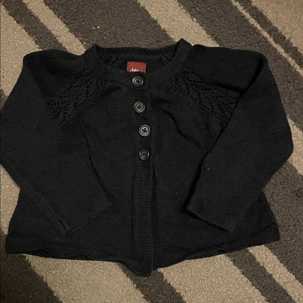 Tea Collection Sweater button down cardigan with crochet design